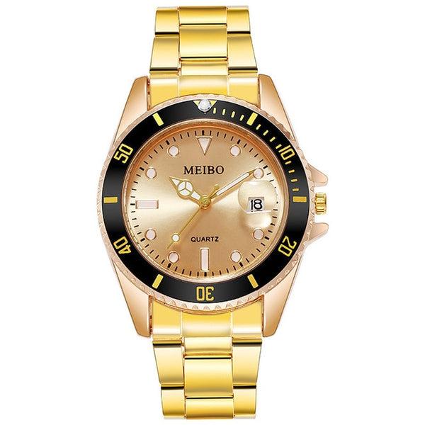 Reloj de Negocios Elegante con Calendario y Correa de Aleación