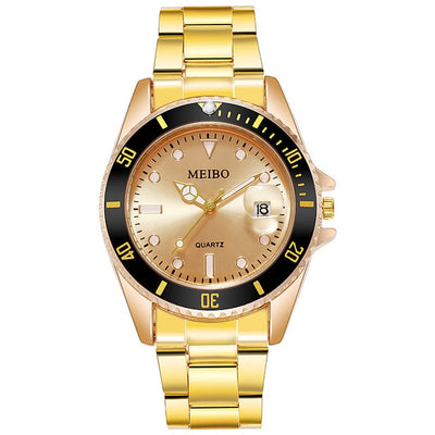 Reloj de Negocios Elegante con Calendario y Correa de Aleación