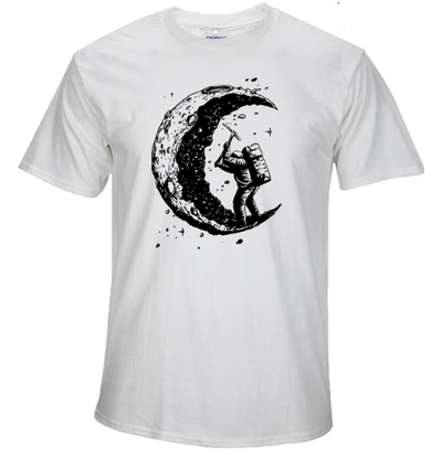 Playera Casual Hombre Estampado Luna - Cómoda y Versátil