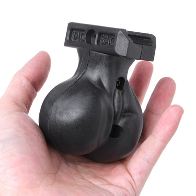 Black water bomb toy grip with a unique, anatomical shape and a rail mount for toy guns. - Image 3