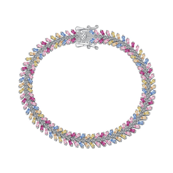 Pulsera de Plata Esterlina S925 Mujer Colores Dopamina con Circón - Image 6