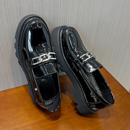 Zapatos Casuales de Cuero Charol para Hombre - Punta Redonda Baja - Image 2
