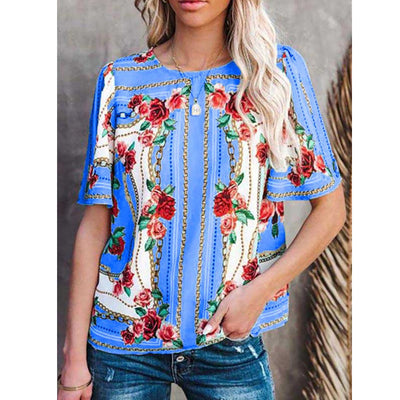 Playera Estampada Cuello Redondo Manga Corta para Mujer - Image 9
