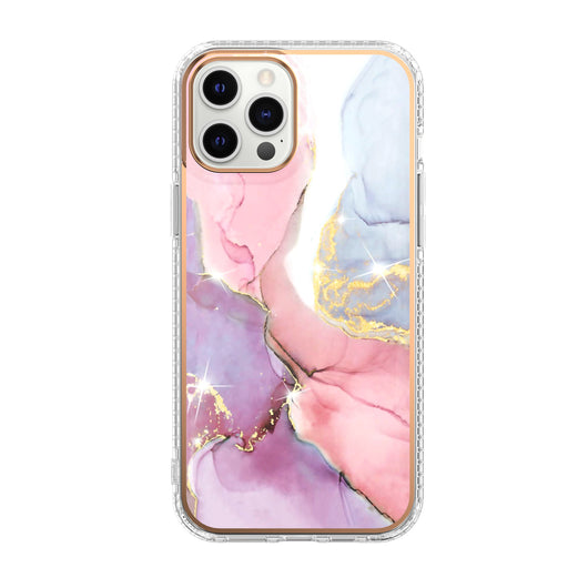 Funda Transparente para Celular con Patrón Mármol Mosaico y Flores