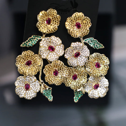 Aretes Floreales de Circonita - Elegancia Botánica para Cada Ocasión - Image 14