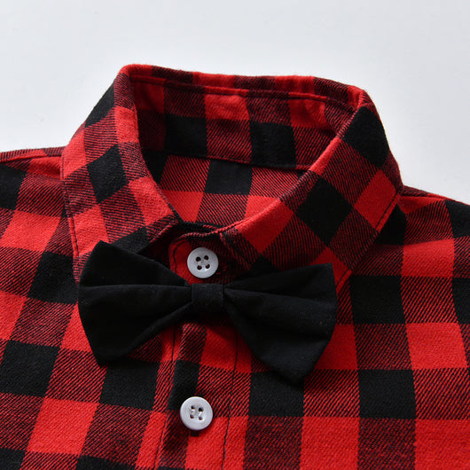 Conjunto Festivo a Cuadros para Hermanos: Camisa y Peto - Image 12