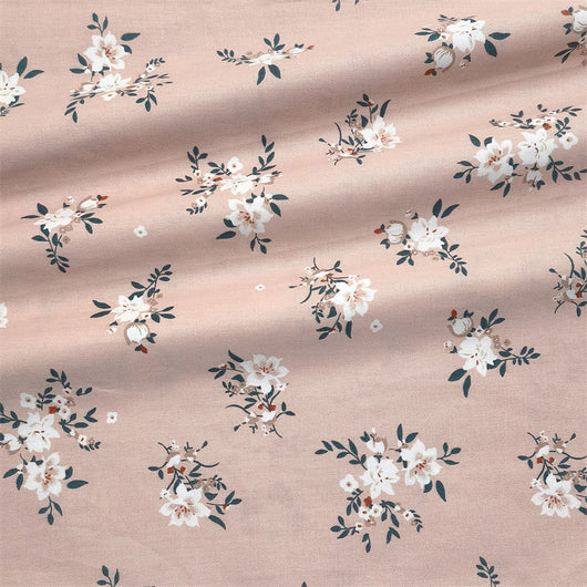 Tela de Algodón Twill con Estampado de Peonías y Rosas para Ropa de Cama y Hogar - Image 10