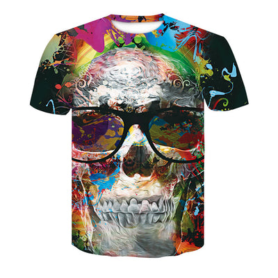 Playera Hombre Calavera Póker 3D - Cuello Redondo Manga Corta Verano Casual - Image 13