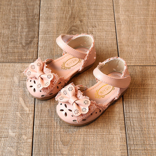 Sandalias Princesa con Moño para Niñas - Zapatos Cómodos para Bebés y Niñas Pequeñas