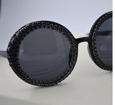 Gafas de Sol Retro Redondas con Flecos y Brillantes de Perla - Image 6