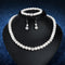 Juego de Joyería Nupcial Clásica: Anillo, Collar y Aretes