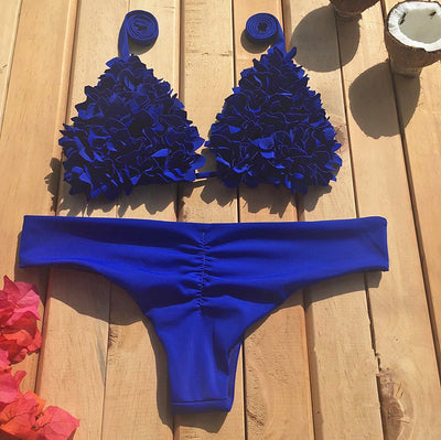Bikini Triangular Floral Cosido - Estilo Europa Tendencia - Image 24