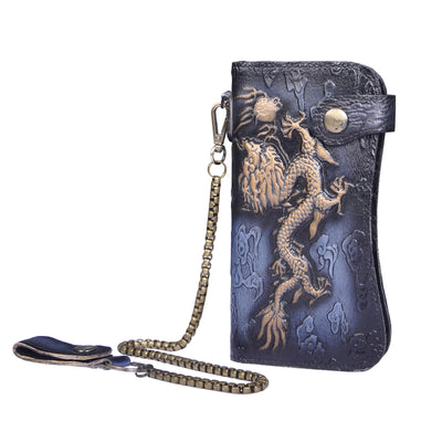Cartera de Cuero Genuino con Diseño Dragón Tigre - Image 20