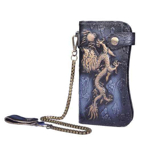 Cartera de Cuero Genuino con Diseño Dragón Tigre - Image 20