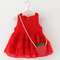 Vestido Infantil de Gasa Rojo con Tirantes