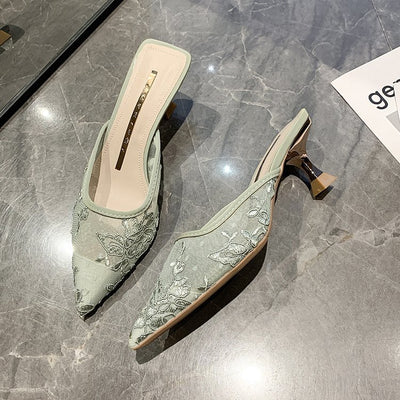 Sandalias y Pantuflas Tipo Baotou de Punta Cerrada para Mujer - Image 11