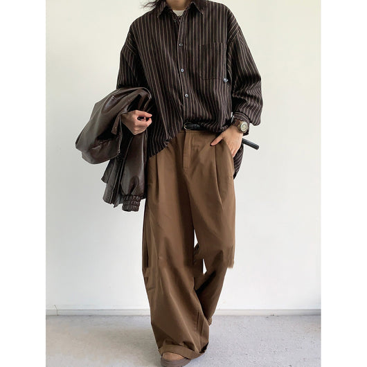 Camisa Retro Japonesa a Rayas para Primavera y Otoño - Image 12