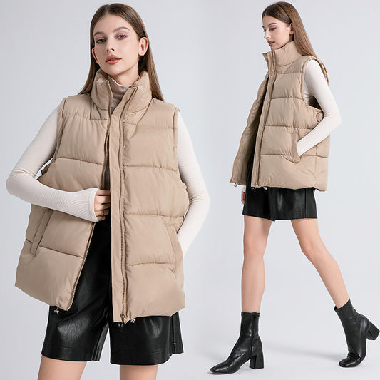 Chaleco Térmico Acolchado sin Mangas con Cuello Alto para Mujer