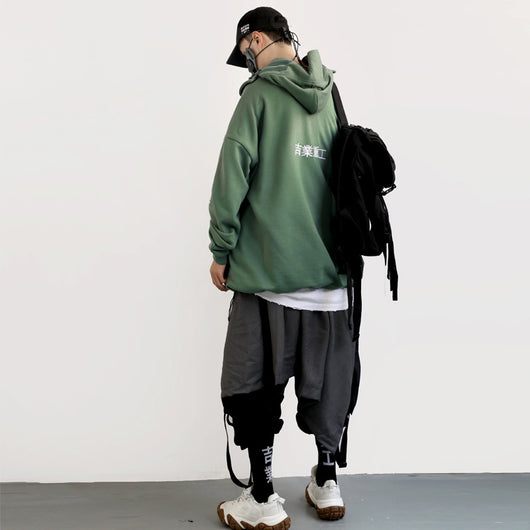 Chaqueta Hoodie Hip-Hop Oversize con Cuello Alto y Detalles Militares - Image 14
