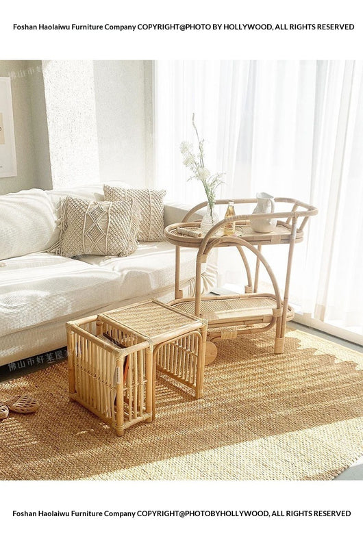 Mesa de Té Cuadrada Estilo Japonés con Almacenamiento Tatami - Image 13