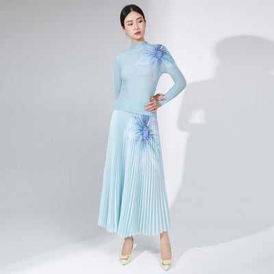 Conjunto de Falda Plisada Otoño - Traje Elegante de Dos Piezas para Mujer - Image 5