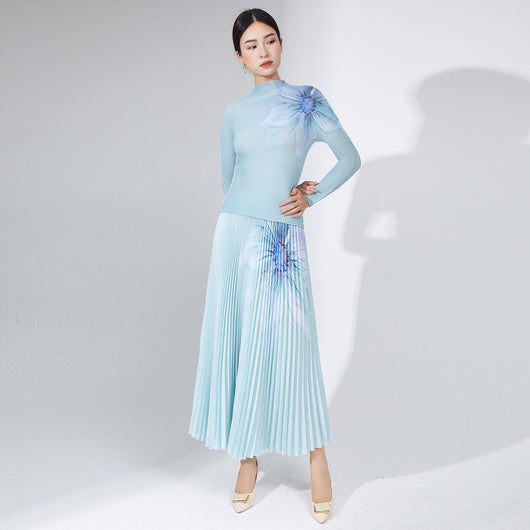 Conjunto de Falda Plisada Otoño - Traje Elegante de Dos Piezas para Mujer - Image 5