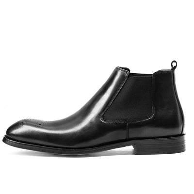 Botas Martin Hombre Punta Cuadrada Estilo Británico Talladas - Image 3