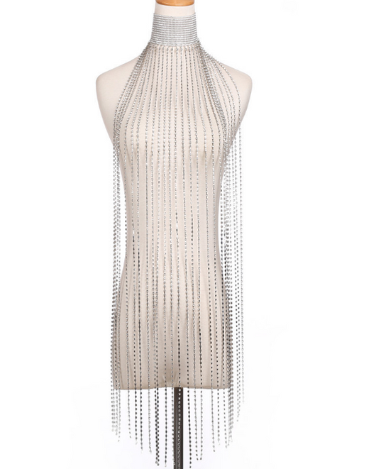 Collar Body Chain Brillante con Borlas y Strass - Image 5