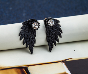 Aretes de Alas de Ángel Retro 3D - Diseño Vintage en Aleación