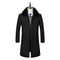 Plush padded winter mid length woolen jacket Negro