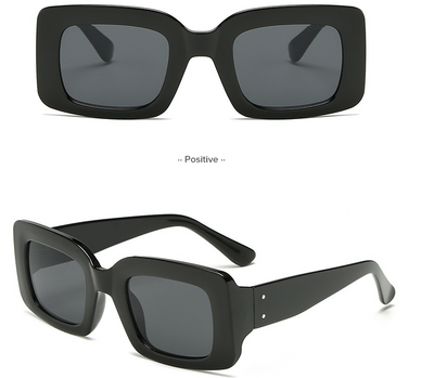 White square-frame sunglasses with dark gray lenses, featuring a chunky and fashionable design. - Image 8