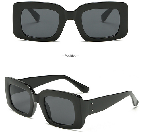 White square-frame sunglasses with dark gray lenses, featuring a chunky and fashionable design. - Image 8