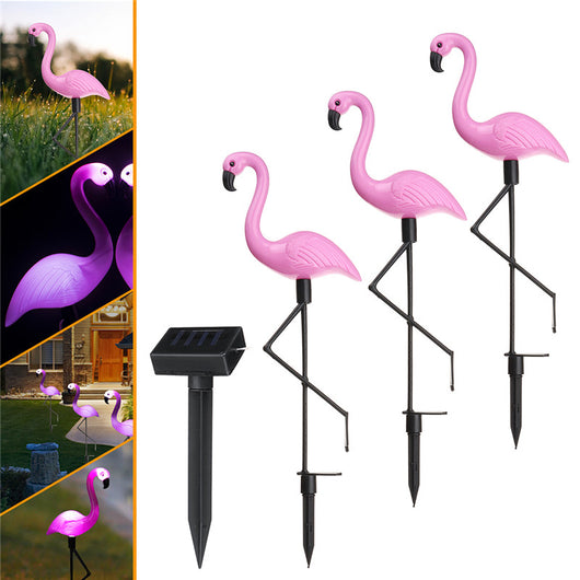 Lámpara Solar Flamenco para Jardín - Luz LED Impermeable