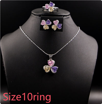 Conjunto de Joyería Trébol de Zirconia para Mujer - Image 16