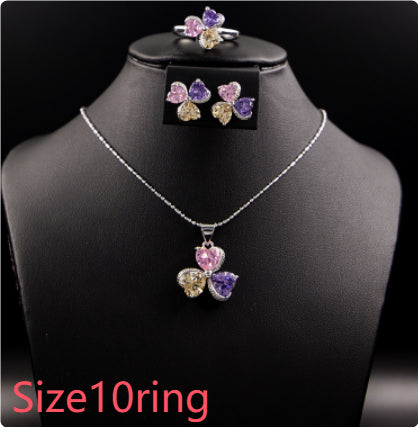 Conjunto de Joyería Trébol de Zirconia para Mujer - Image 16