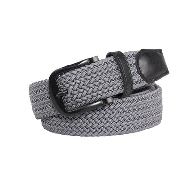 Cinturón Elástico Trenzado Negro Puro sin Agujeros para Hombre - Image 4