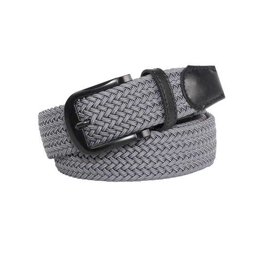 Cinturón Elástico Trenzado Negro Puro sin Agujeros para Hombre - Image 4