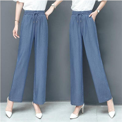 Pantalones Lyocell de Pierna Ancha Cintura Alta para Mujer - Image 5