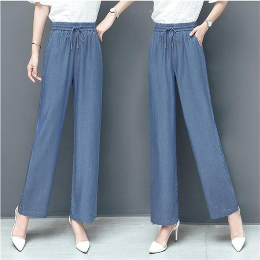 Pantalones Lyocell de Pierna Ancha Cintura Alta para Mujer - Image 5