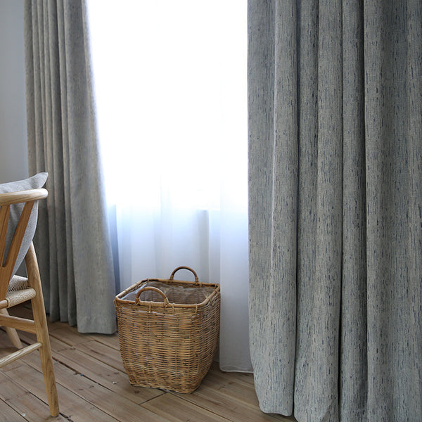 Cortina de Algodón Grueso Liso Diseño Moderno Minimalista