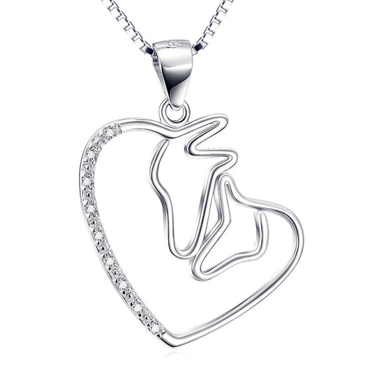 Collar de Plata 925 con Doble Cabeza de Caballo