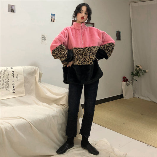 Buzo Cuello Alto con Cierre Estampado Leopardo - Image 12