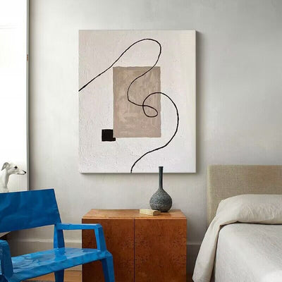 Cuadro Minimalista Blanco y Negro - Arte Abstracto para Sala de Estar - Image 3