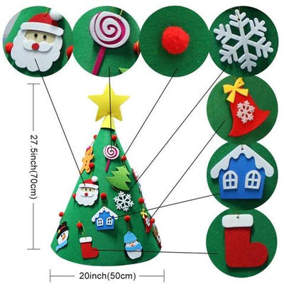 Árbol de Navidad 3D en Fieltro - Puzzle Infantil DIY Hecho a Mano - Image 9