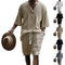 Conjunto de 2 Piezas Hombre: Playera Jacquard Cuello V Manga Corta + Shorts con Bolsillos