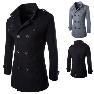 Abrigo Trench de Lana con Cuello Mao Hombre - Image 5