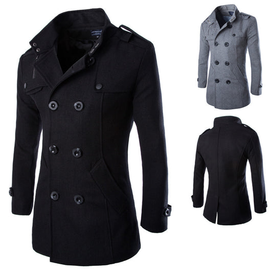 Abrigo Trench de Lana con Cuello Mao Hombre - Image 5