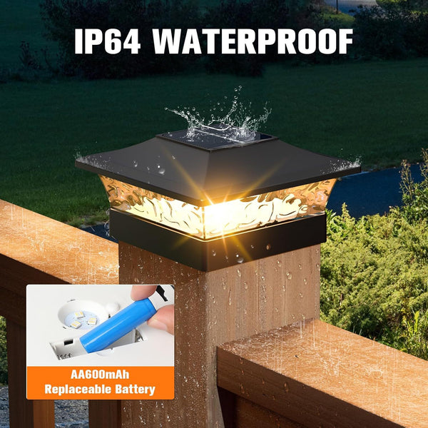 Lámpara Solar LED Bicolor para Barandales de Villa y Patios