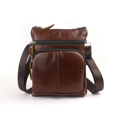 Bolso de Cuero Vintage con Cierre de Hombro para Hombre - Image 13