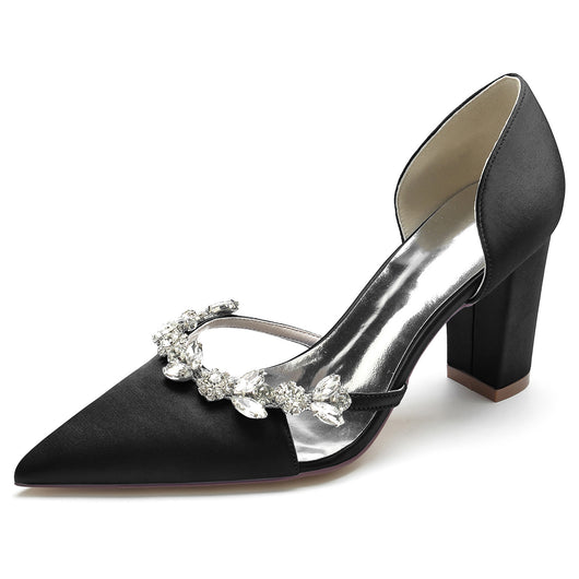 Zapatos de Tacón Cuadrado con Punta Afilada y Cristales Brillantes - Image 29